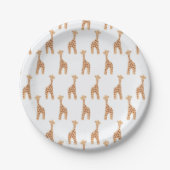 niedlicher Giraffe Cartoon Pappteller (Vorderseite)