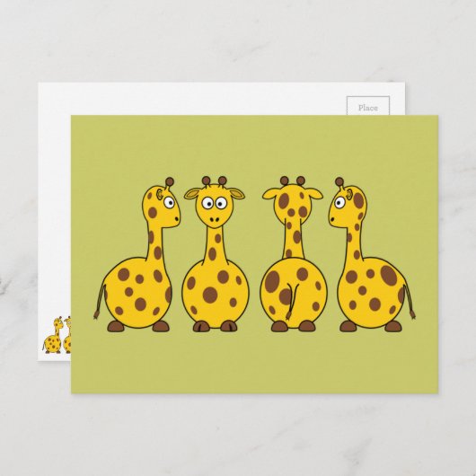 Niedlicher Giraffe-Cartoon Postkarte (Vorne/Hinten)