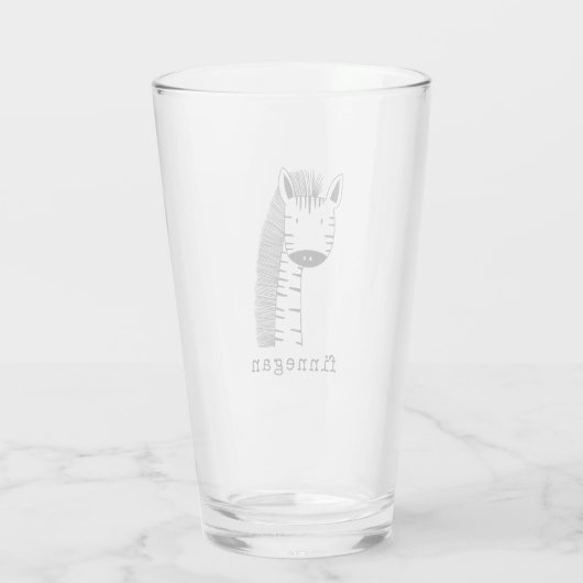 Niedlicher Giraffe Simple Line Illustration Indivi Glas (Rückseite)