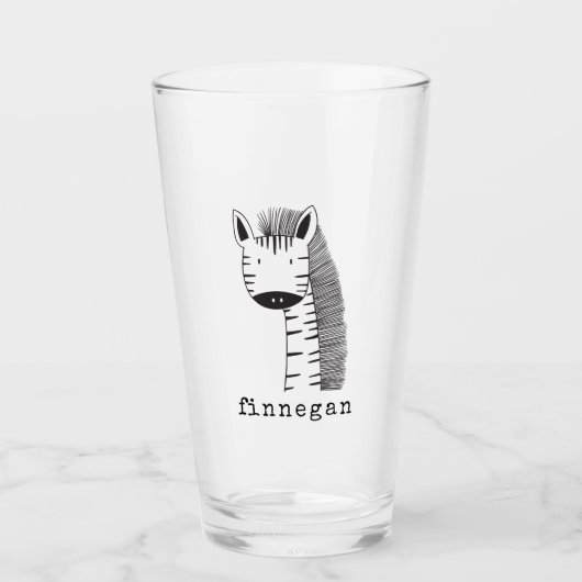 Niedlicher Giraffe Simple Line Illustration Indivi Glas (Vorderseite)