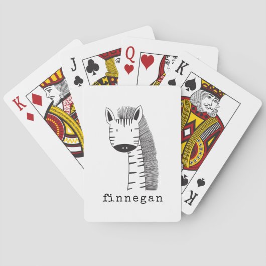 Niedlicher Giraffe Simple Line Illustration Indivi Spielkarten (Rückseite)