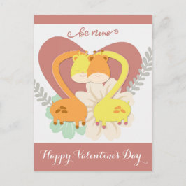 Niedlicher Giraffe Valentinstag Postkarte