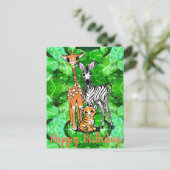 Niedlicher Giraffe Zebra Tiger Safari Freundschaft Postkarte (Stehend Vorderseite)