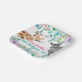 niedlicher Giraffe Zootieren Dschungel Floral Gebu Pappteller (Gewinkelt)