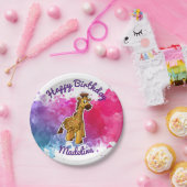 Niedlicher Giraffen-Geburtstags-Party-Teller Pappteller (Party)