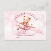 Niedlicher Girl Baby Bear Pilot Rosa Flugzeug Schö Begleitkarte (Vorderseite)