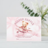 Niedlicher Girl Baby Bear Pilot Rosa Flugzeug Schö Begleitkarte (Stehend Vorderseite)