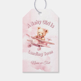 Niedlicher Girl Baby Bear Pilot Rosa Flugzeug Schö Geschenkanhänger