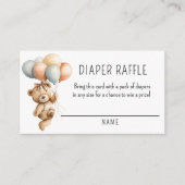 Niedlicher Girl Bär mit Balloons Diaper Begleitkarte (Vorderseite)