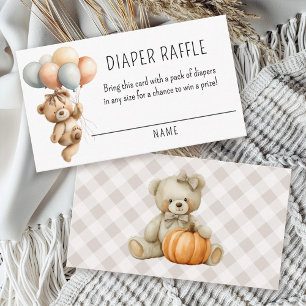 Niedlicher Girl Bär mit Balloons Diaper Begleitkarte