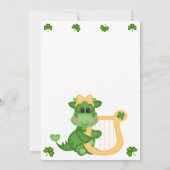 Niedlicher Girl Dragon St. Patrick's Day Geburtsta Einladung (Rückseite)
