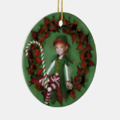 Niedlicher Girl Elf am Kranz Weihnachtsschmuck (Rechts)