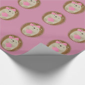 Niedlicher Girl-Igel Geschenkpapier (Ecke)