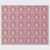 Niedlicher Girl-Igel Geschenkpapier (Flach)
