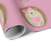 Niedlicher Girl-Igel Geschenkpapier (Rolleneckpunkt)