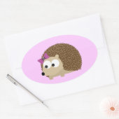 niedlicher Girl-Igel Ovaler Aufkleber (Umschlag)