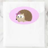 niedlicher Girl-Igel Ovaler Aufkleber (Tasche)