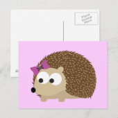Niedlicher Girl-Igel Postkarte (Vorne/Hinten)