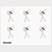 Niedlicher Girl-Koch mit Cake Illustriert STICKER (Blatt)