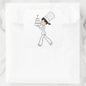 Niedlicher Girl-Koch mit Cake Illustriert STICKER (Tasche)