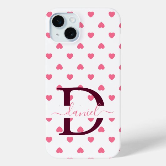 Niedlicher, Girl-Personalisierter Monogram, Pink H Case-Mate iPhone Hülle (Rückseite)
