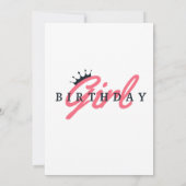 Niedlicher Girl-Pilot fliegt Flugzeug, Girly Pink  Einladung (Rückseite)