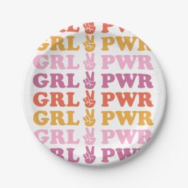 Niedlicher Girl-Power mit Heart Paper Plate Pappteller