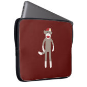 Niedlicher Girl-Sock-Affe auf Red Laptopschutzhülle (Vorne Rechts)