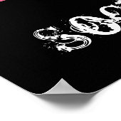 Niedlicher Girl Sock Monkey Black Pink Stripes Pos Poster (Ecke)