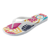 Niedlicher Girl-Spaß-Monogramm Badesandalen (Schrägansicht)