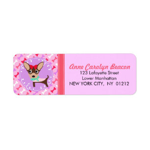 Niedlicher Girly Chihuahua-rosa u. lila Muster