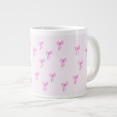 Niedlicher Girly Coquette-Bogen Jumbo-Tasse (Vorderseite Rechts)