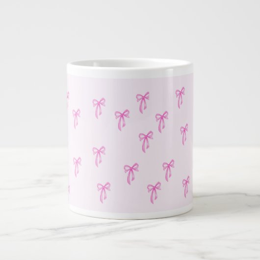 Niedlicher Girly Coquette-Bogen Jumbo-Tasse (Vorderseite)