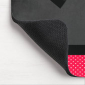 Niedlicher Girly Frog auf Red Polka Docks - Schwar Mousepad (Ecke)