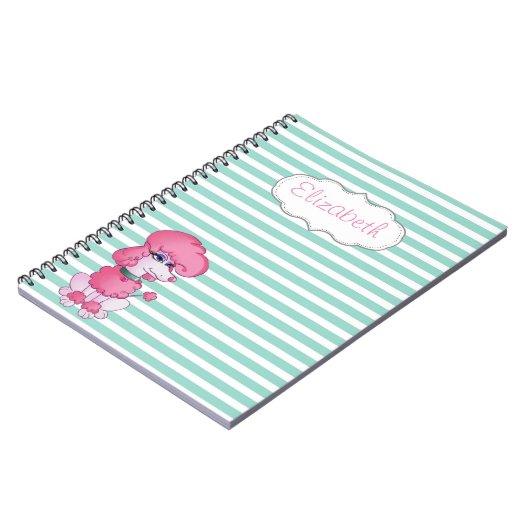 Niedlicher Girly Hund auf winzigen, weißen Streife Notizblock (Linke Seite)