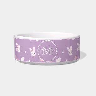 Niedlicher Girly rosa Häschen-Kaninchen-lila Napf