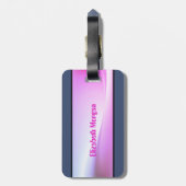 Niedlicher Girly Stripe, Liebe-Personalisiert Gepäckanhänger (Rückseite vertikal)