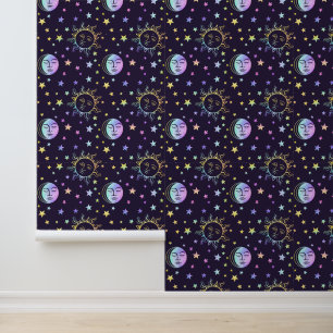 Niedlicher Girly Sun Moon und Stars Hübsche Magie Tapete
