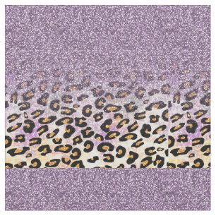 Niedlicher girly trendy lila Imitat-Glitterleopard Stoff