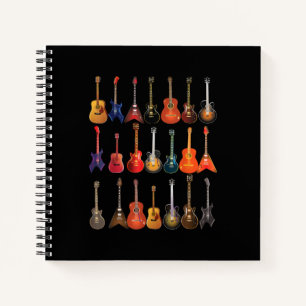 Niedlicher Gitarrenrock und Roll-Musikinstrumente Notizblock