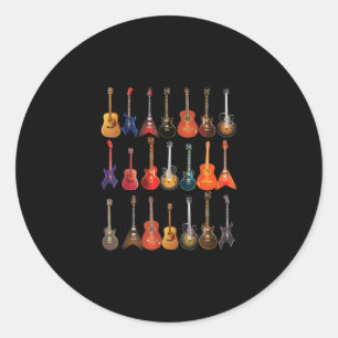 Niedlicher Gitarrenrock und Roll-Musikinstrumente  Runder Aufkleber