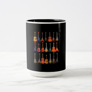 Niedlicher Gitarrenrock und Roll-Musikinstrumente Zweifarbige Tasse