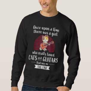 Niedlicher Gitarrist der Cat Guitar Sprichwort Git Sweatshirt
