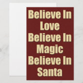 Niedlicher Glaube an den Weihnachtsmann Briefpapier (Vorne/Hinten)