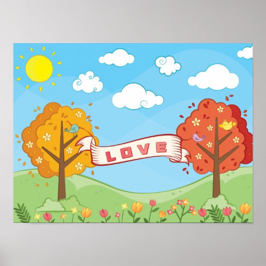 Niedlicher Glaube an Liebe Kindness Bäume Blume Vö Poster (Vorne)