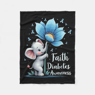 Niedlicher Glaube Elephant Diabetes Bewusstsein Re Fleecedecke