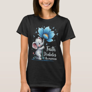 Niedlicher Glaube Elephant Diabetes Bewusstsein Re T-Shirt