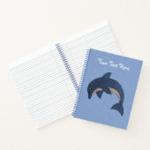 Niedlicher Glittery Jumping Delphin Dark Blue und  Notizblock (Innenseite)