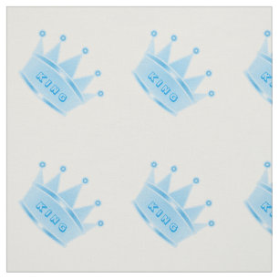 Niedlicher Glitzer Baby Blue Crown King Custom Stoff