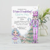 Niedlicher Glitzer Doll Nutcracker Weihnachtsfest Einladung (Stehend Vorderseite)